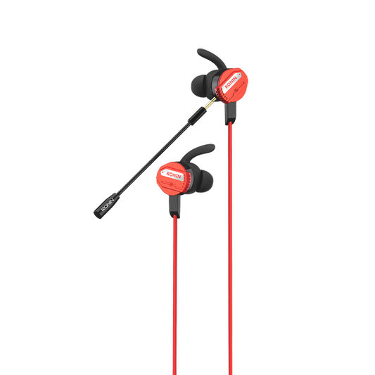 R-007 Gamerz Handsfree | 8D Surround Sound | Gaming Earphones with Mic | Deep Bass | Dual Versions – Micro 3.5mm & Type-C | Red Stylish Design