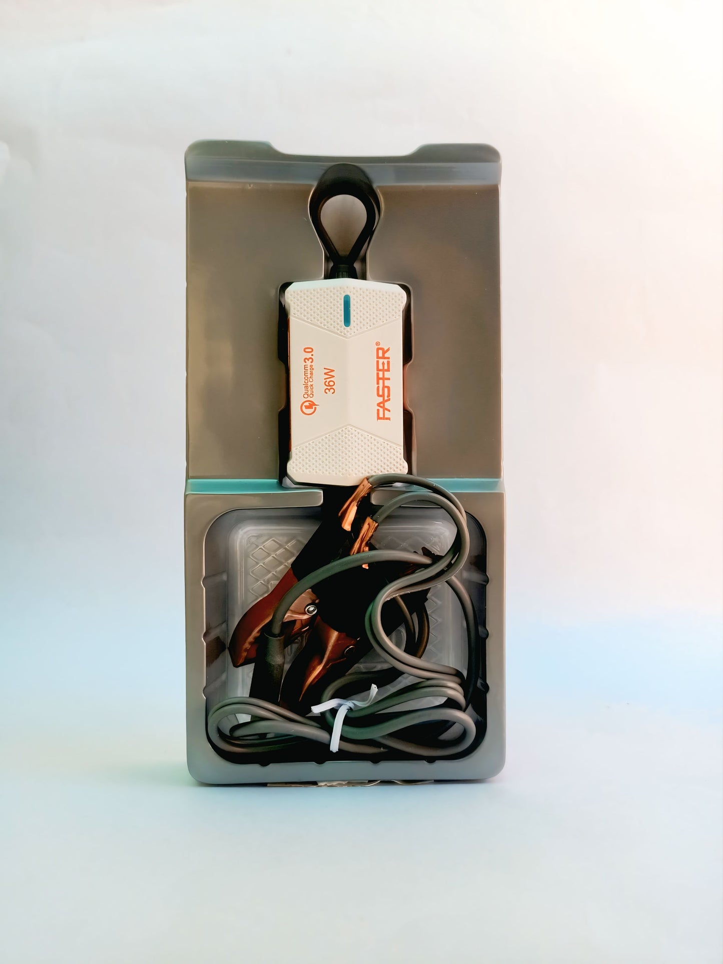 FASTER FCC-950 | 12V Battery Charger | Solar Charger| 36W Quick Charge | Safe & Fast Charging | Type-C Cable Included