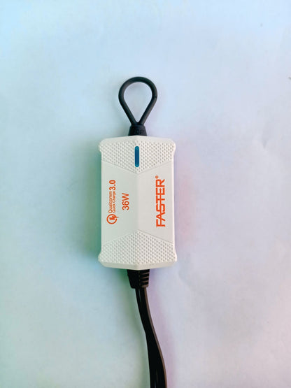 FASTER FCC-950 | 12V Battery Charger | Solar Charger| 36W Quick Charge | Safe & Fast Charging | Type-C Cable Included