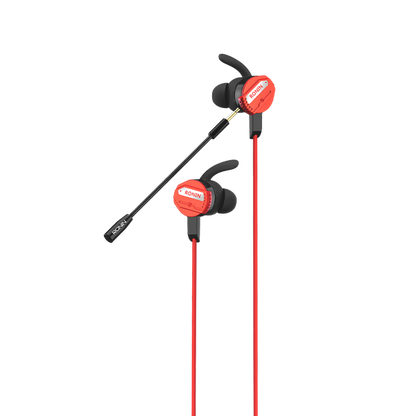 R-007 Gamerz Handsfree | 8D Surround Sound | Gaming Earphones with Mic | Deep Bass | Dual Versions – Micro 3.5mm & Type-C | Red Stylish Design