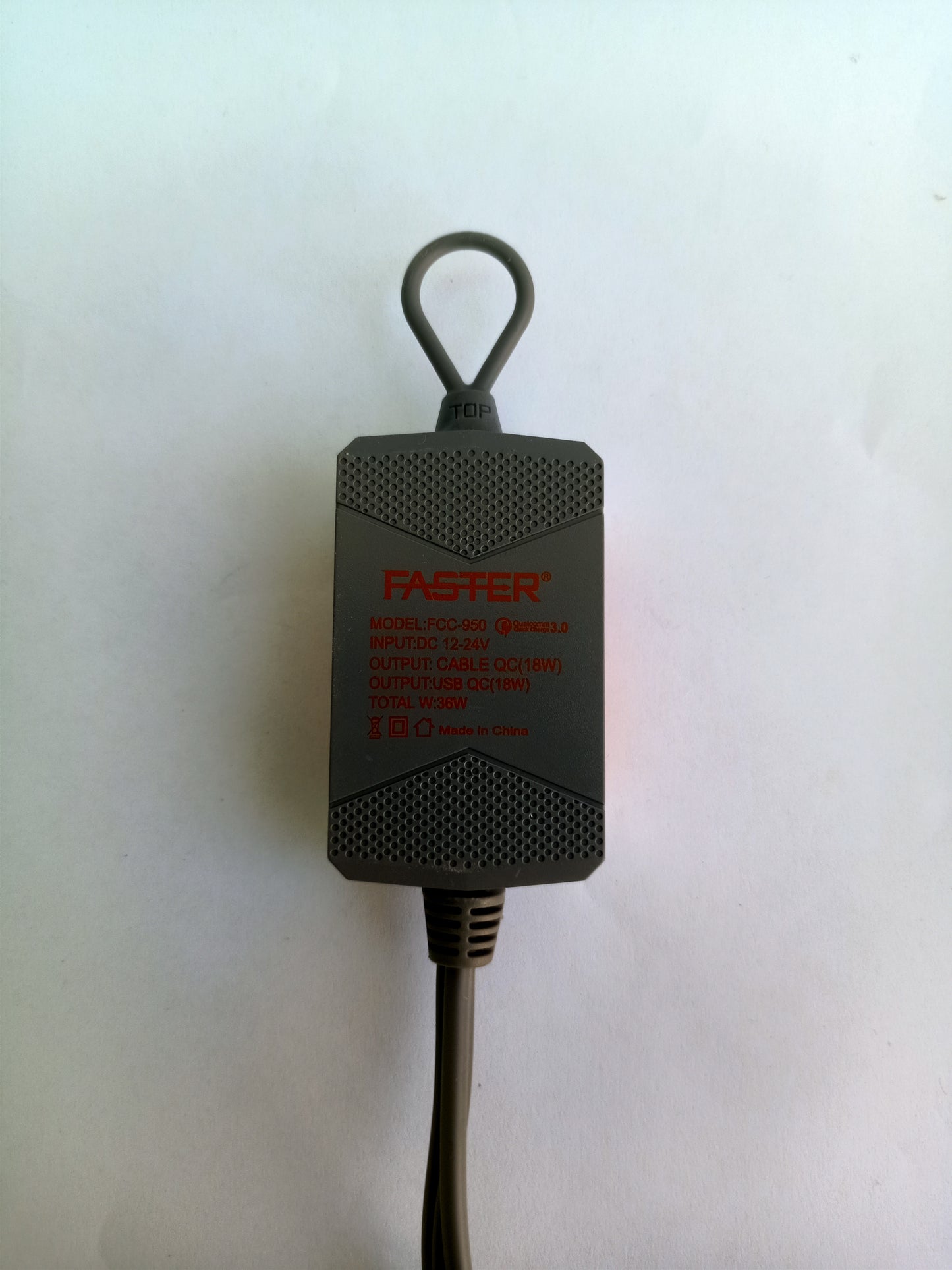 FASTER FCC-950 | 12V Battery Charger | Solar Charger| 36W Quick Charge | Safe & Fast Charging | Type-C Cable Included
