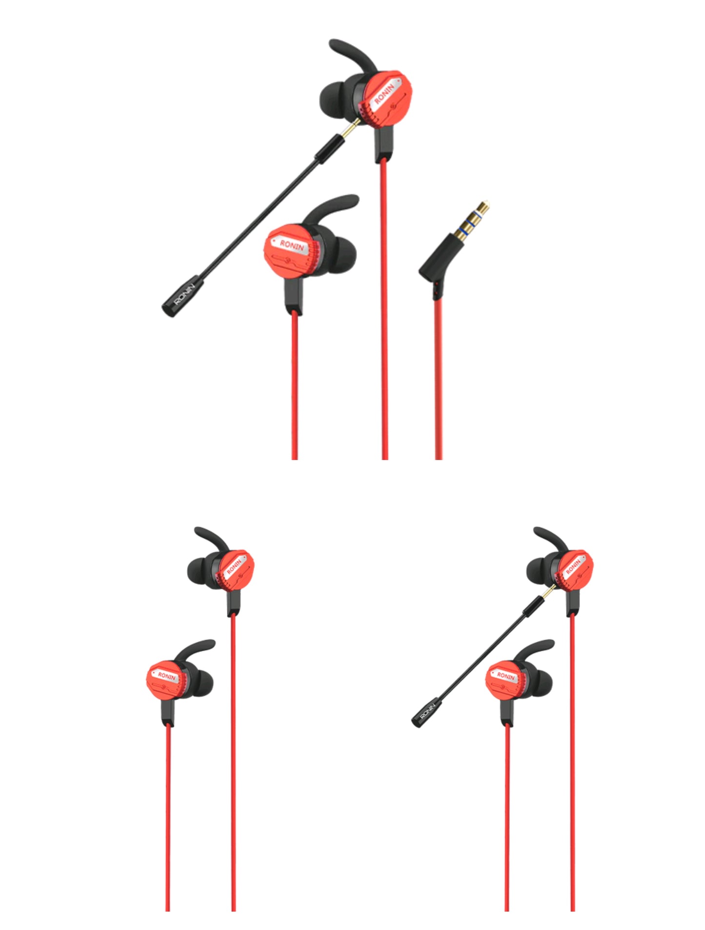 R-007 Gamerz Handsfree | 8D Surround Sound | Gaming Earphones with Mic | Deep Bass | Dual Versions – Micro 3.5mm & Type-C | Red Stylish Design