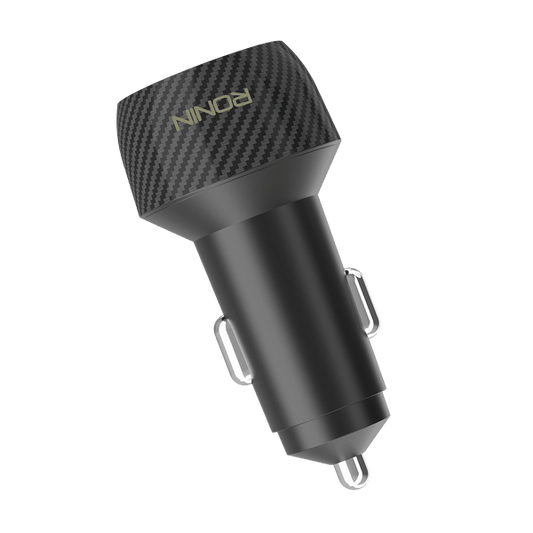 RONIN Nos R-2505 Car Charger | 48W Dual Port (QC 18W + PD 30W) | Fast Car Adapter for iPhone, Samsung, Vivo, Oppo & More | Smart Safe Charging
