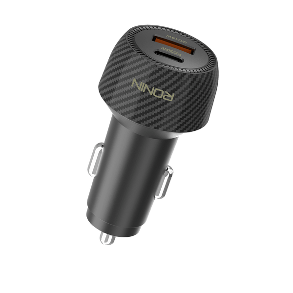 RONIN Nos R-2505 Car Charger | 48W Dual Port (QC 18W + PD 30W) | Fast Car Adapter for iPhone, Samsung, Vivo, Oppo & More | Smart Safe Charging