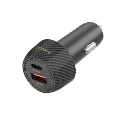 RONIN Nos R-2505 Car Charger | 48W Dual Port (QC 18W + PD 30W) | Fast Car Adapter for iPhone, Samsung, Vivo, Oppo & More | Smart Safe Charging